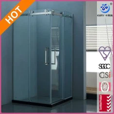 Doras cithfholctha sleamhnáin gan fráma cúinne, 36 x 48- isteach. le. {375- isteach. Crua -earraí Gloine agus Chrome Glan (KT8112)